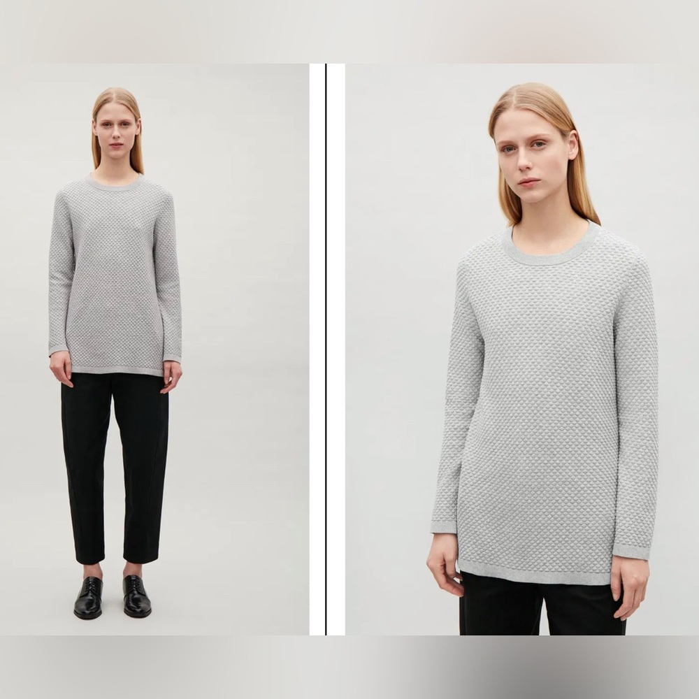 COS women’s sweater size medium 100% cotton textured A line fit NWT $89 retail